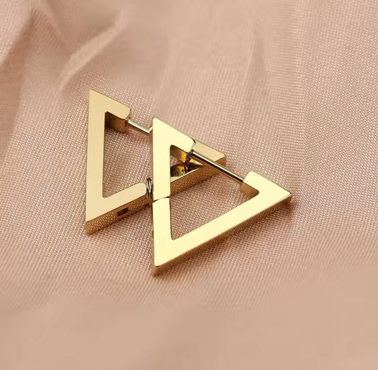 Stainless Steel Arrowhead Triangle Hoop Earrings | Erika Williner Designs