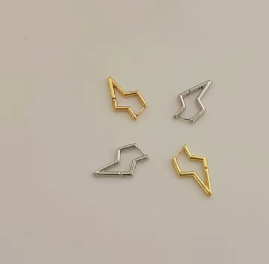 Cut out Metal Lightning Bolts Earrings | Erika Williner Designs