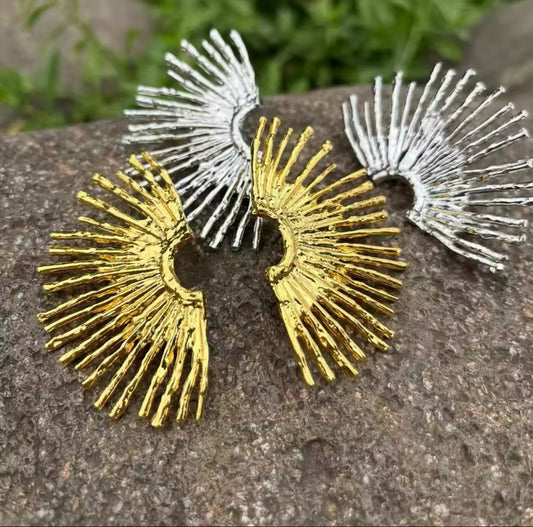Gold Rays Statement Earrings | Erika Williner Designs