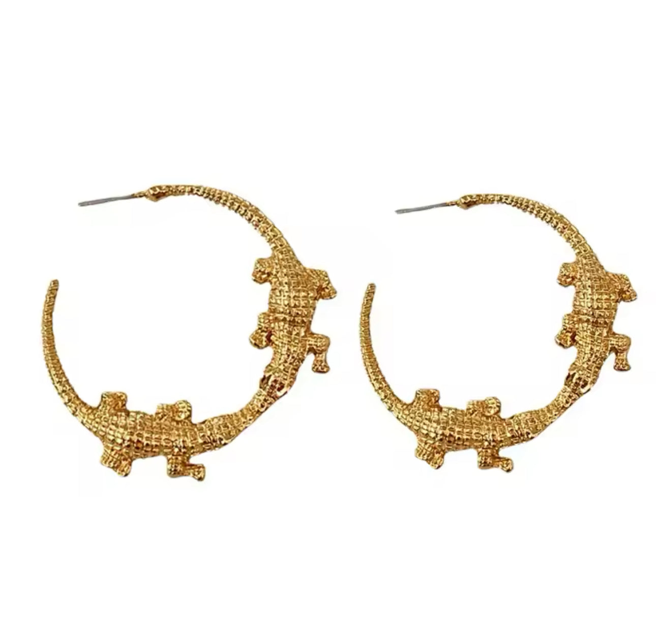 Two Gators Gold Plated Earrings Hoop | Erika Williner Designs