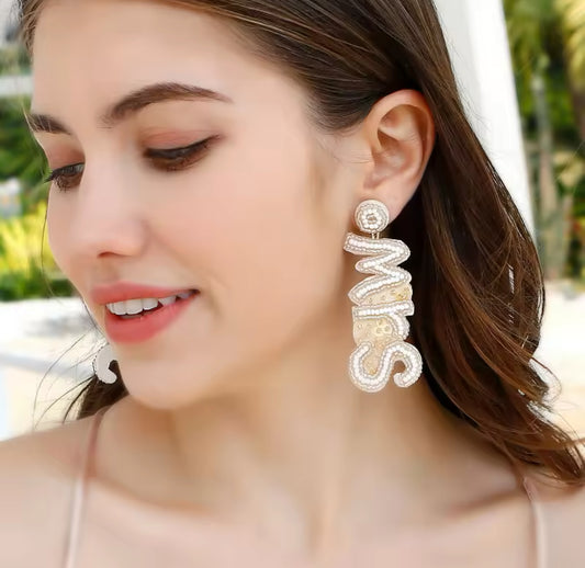 Mrs. Beaded Earrings | Erika Williner Designs