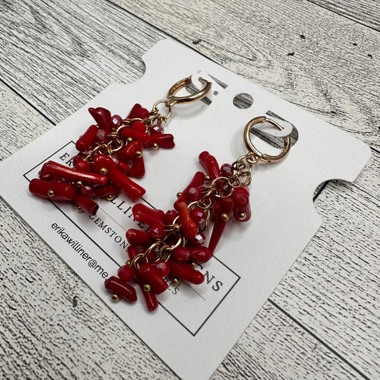 Red Coral Dangle Earrings | Erika Williner Designs