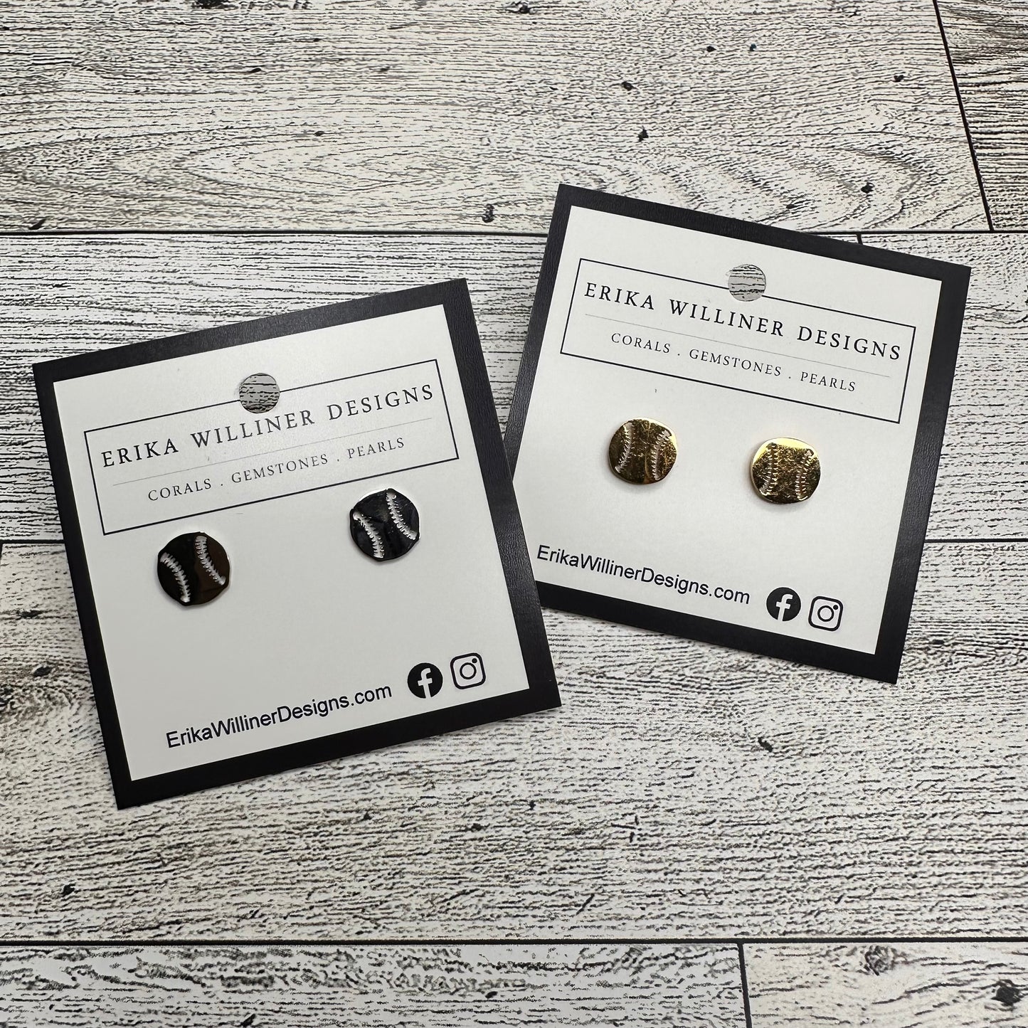 Stainless Steel Baseball stud | Erika Williner Designs