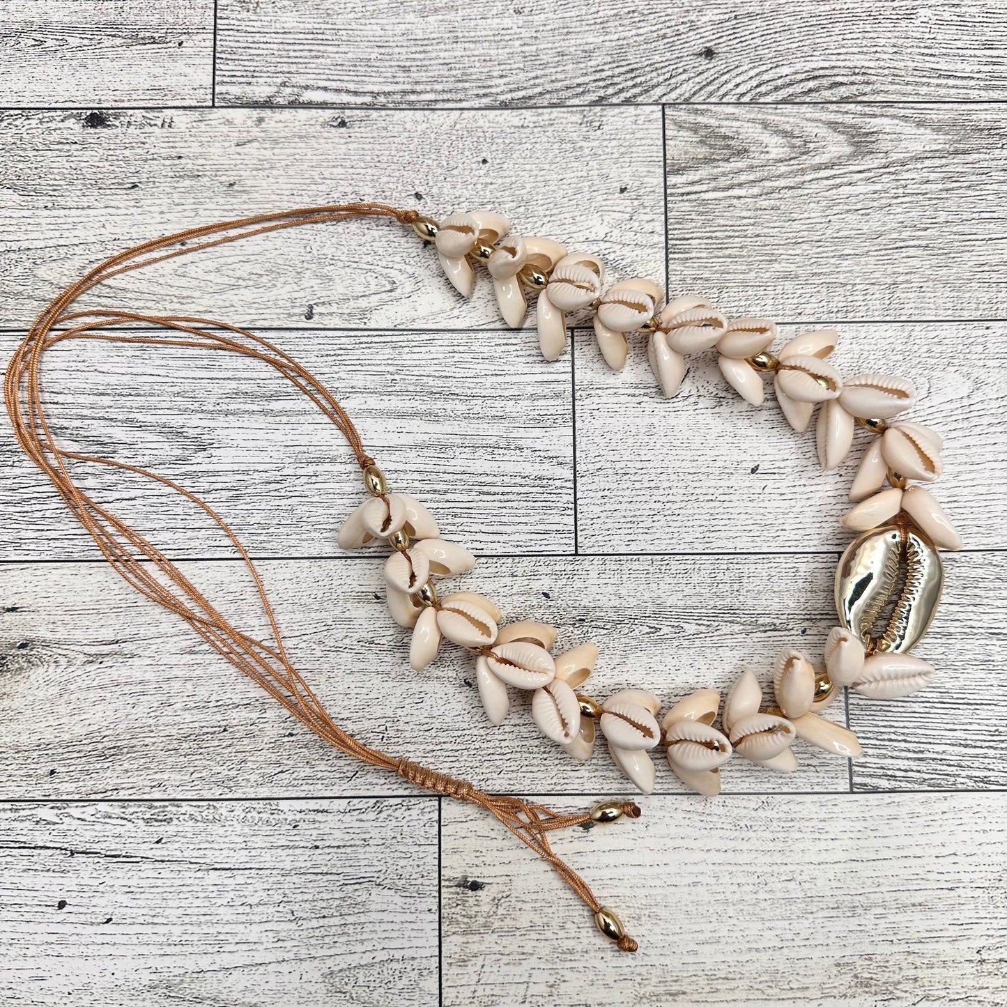Cowry Shells with Gold Cowry Connector Necklace | Erika Williner Designs