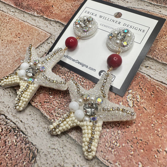 Beaded Star fish earrings | Erika Williner Designs
