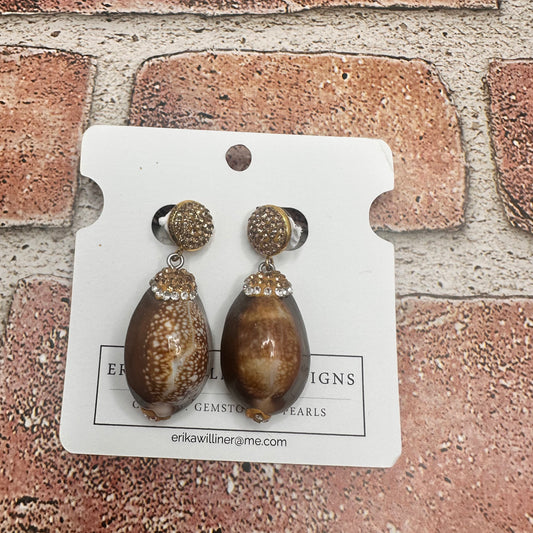 Embellished Pukka Shell earrings | Erika Williner Designs