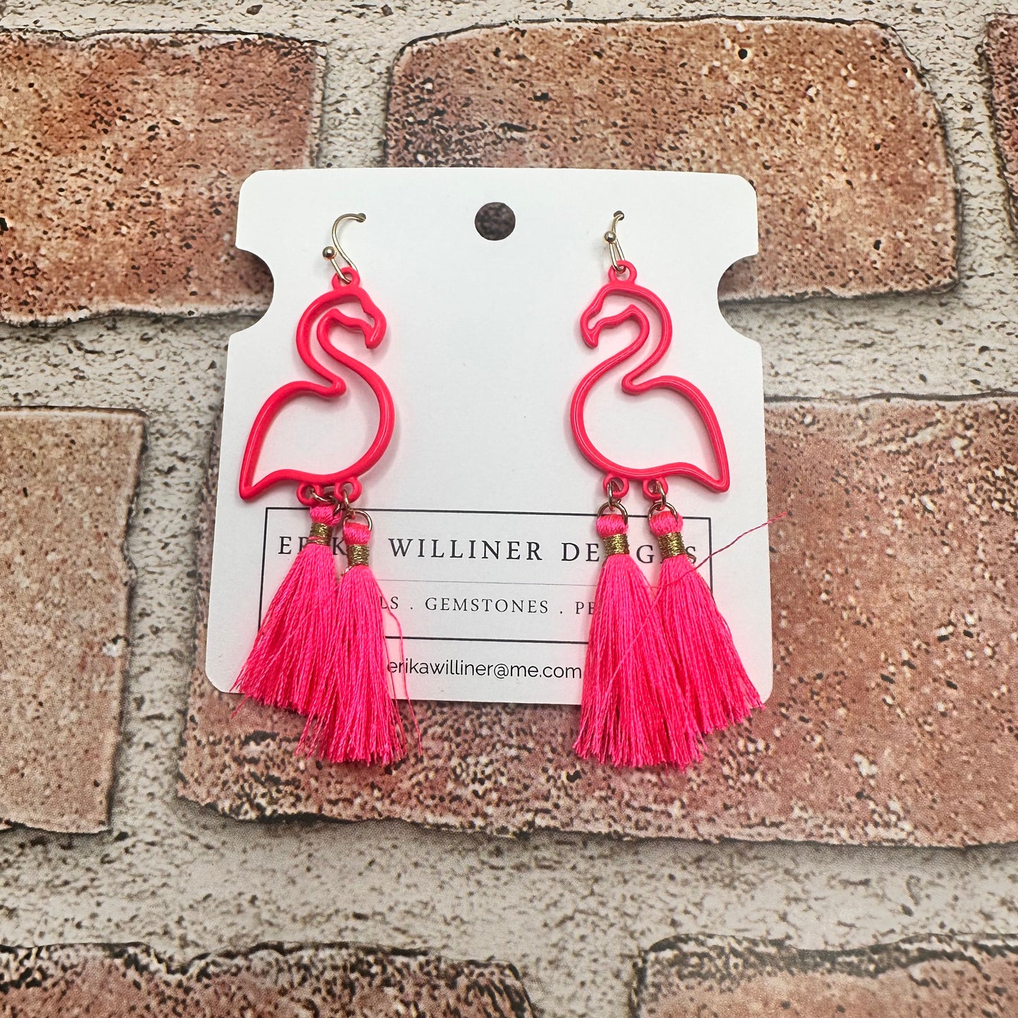 Flamingo Cut out with Tassel earring | Erika Williner Designs
