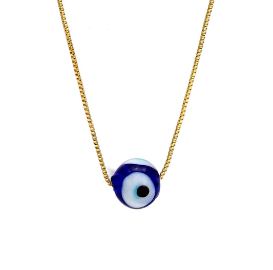 Glass Turkish evil eye necklace | Erika Williner Designs