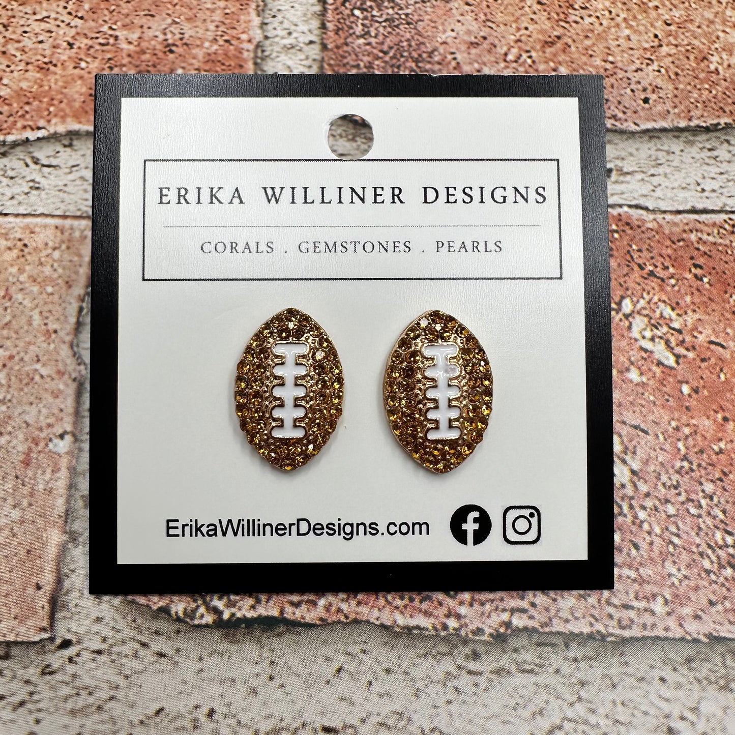 Sparkly Football Stud Earrings | Erika Williner Designs