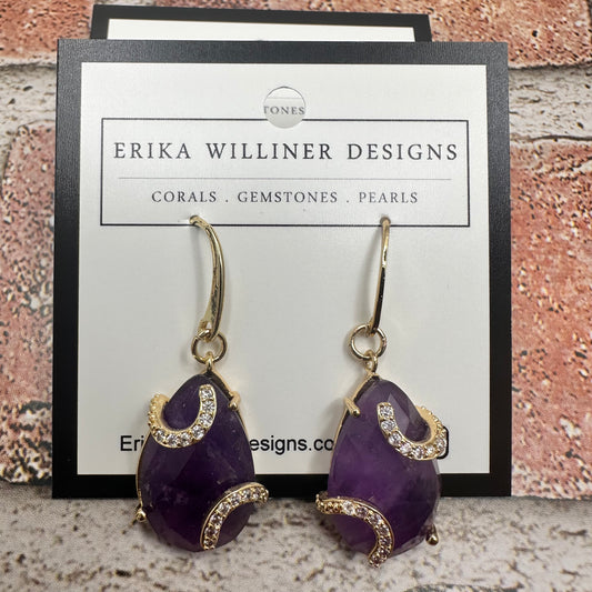 Gemstone Teardrop Earrings | Erika Williner Designs