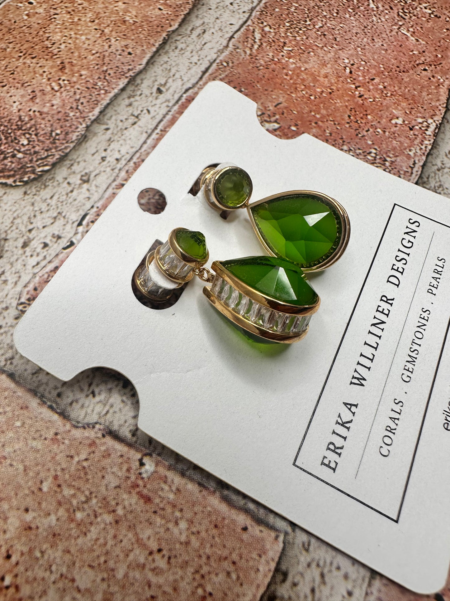 Green Teardrop Earrings | Erika Williner Designs