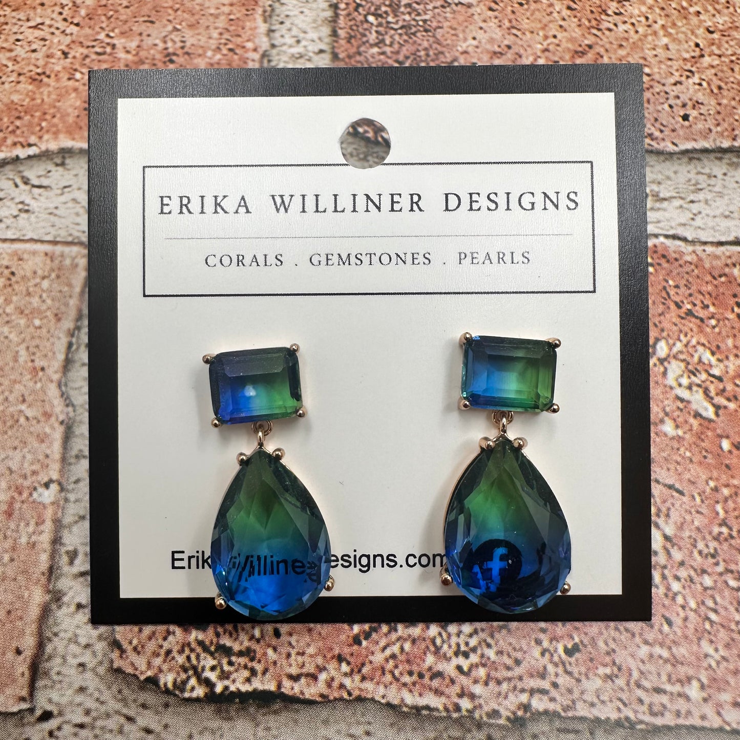 Blue and Green Teardrop Earrings | Erika Williner Designs