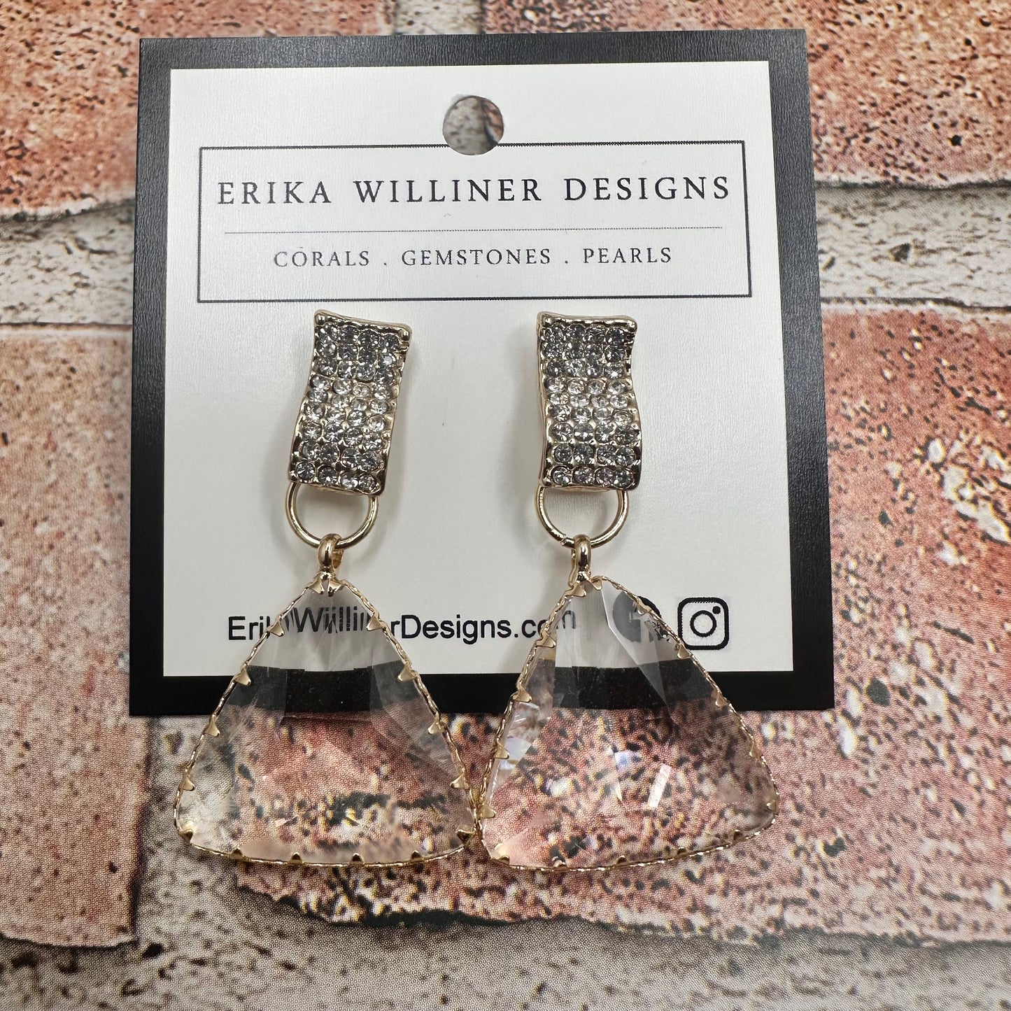 Faceted Triangle Crystal Pendant | Erika Williner Designs