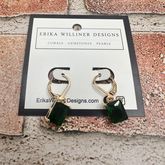 Drop rectangular gemstone earrings | Erika Williner Designs