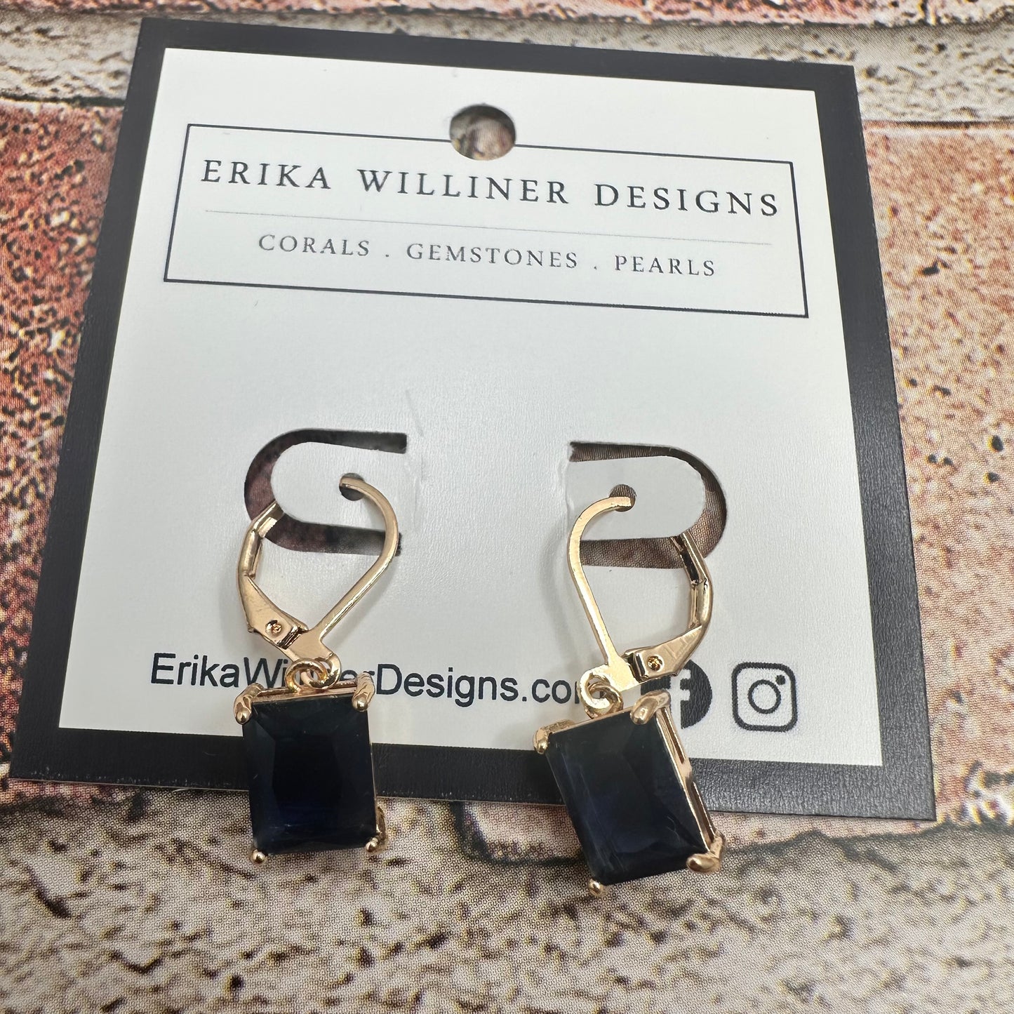 Drop rectangular gemstone earrings | Erika Williner Designs