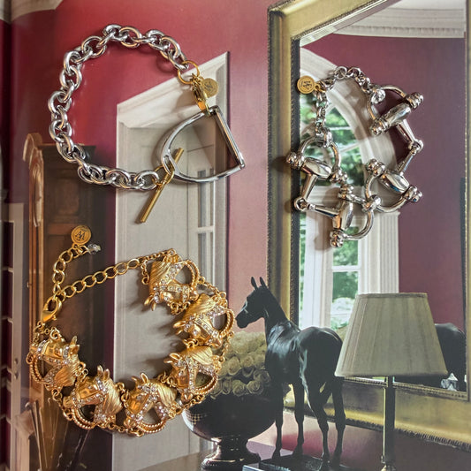 Equestrian Golden Horse Heads Bracelet | Erika Williner Designs
