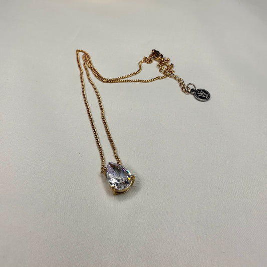 Tear Drop Pendant in Stainless Steel Necklace | Erika Williner Designs