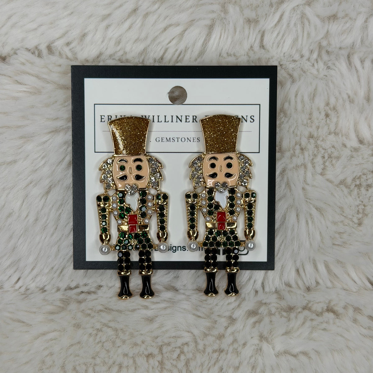 Black and Gold Nutcracker earrings | Erika Williner Designs