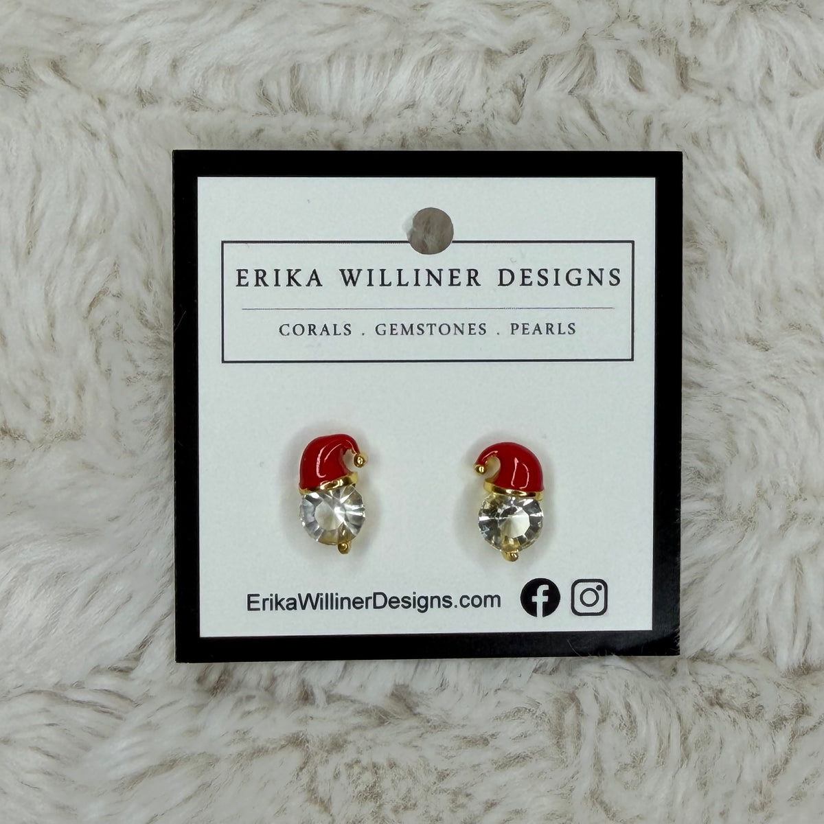 Dainty Santa's Hat Earrings | Erika Williner Designs