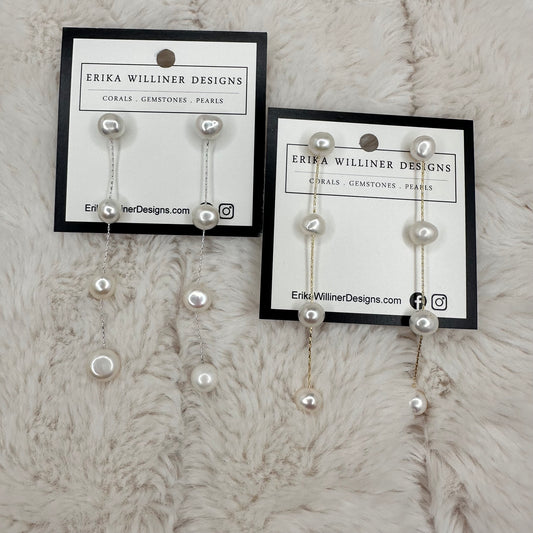 Dangling Fresh Water Pearl Earrings | Erika Williner Designs