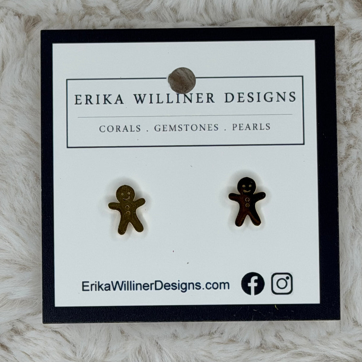 Stainless Steel Ginger bread cookie Studs | Erika Williner Designs
