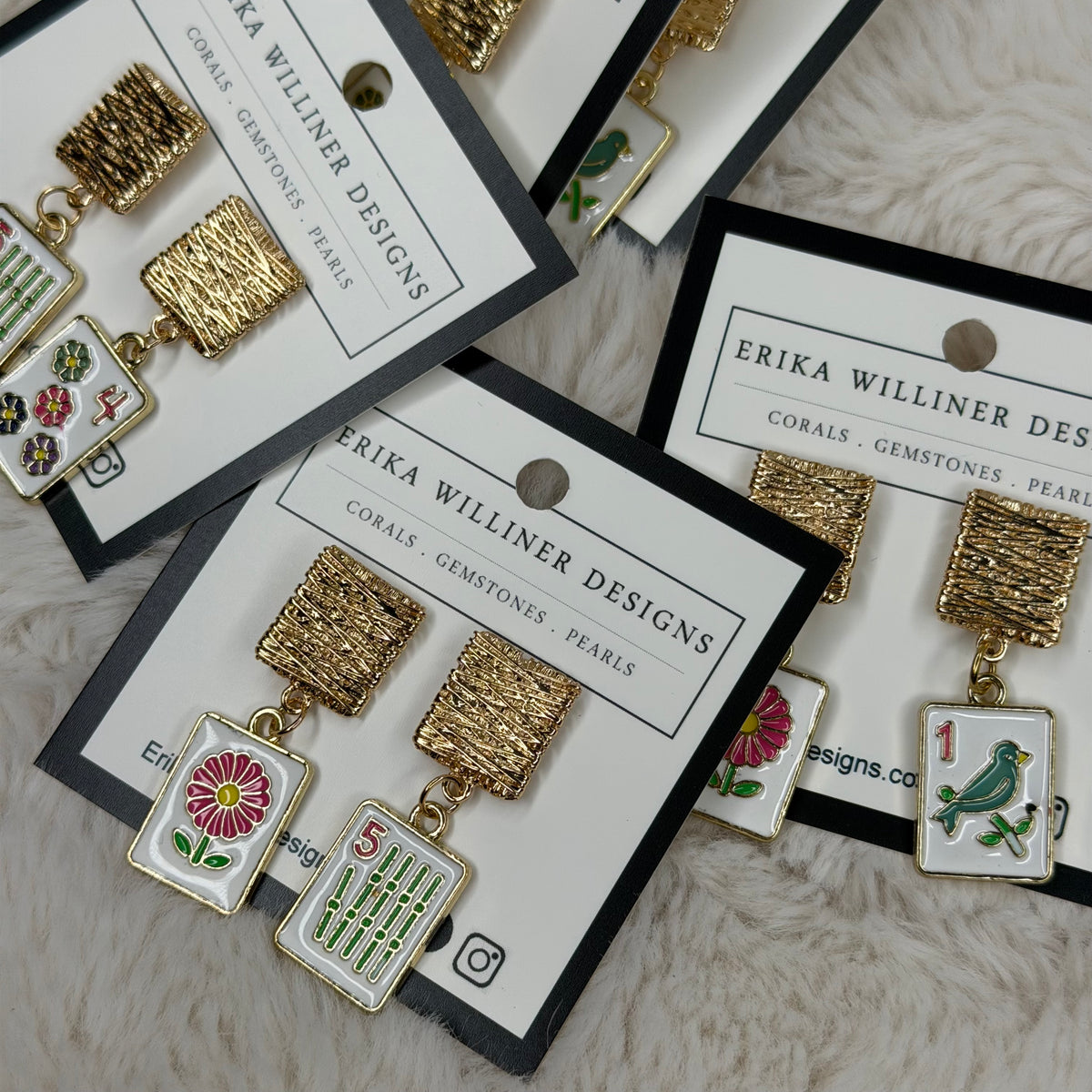 Mahjong Earrings | Erika Williner Designs