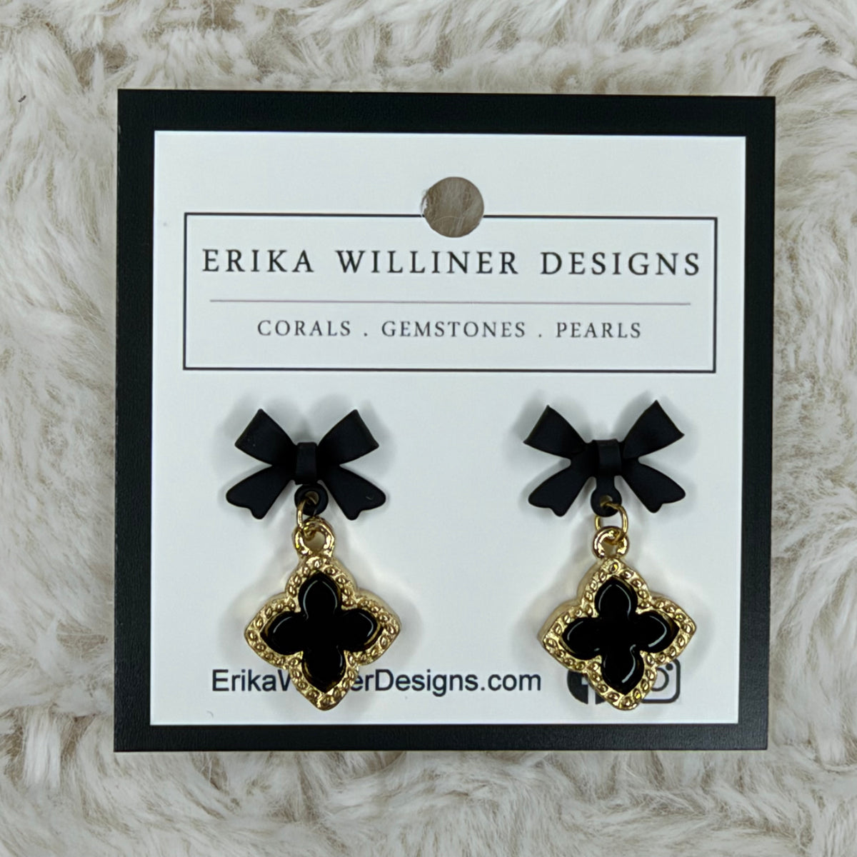 Clover Earrings With Bow | Erika Williner Designs
