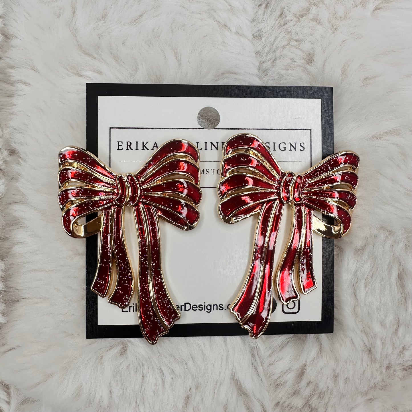 Enamel Stripe Bow Earrings | Erika Williner Designs