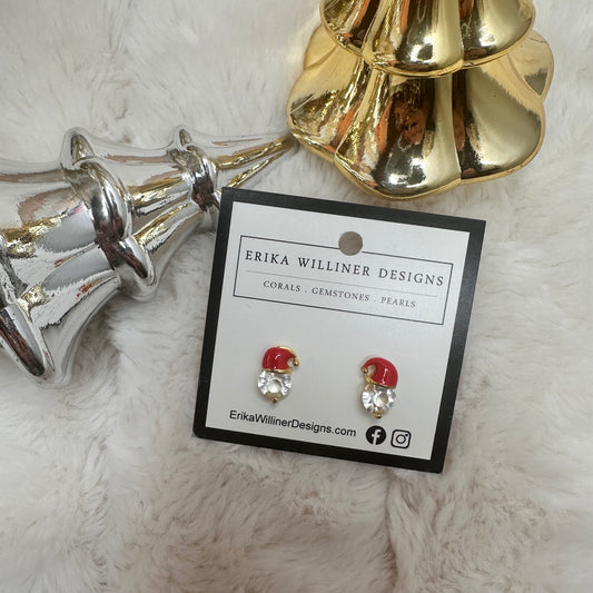 Dainty santa earrings | Erika Williner Designs