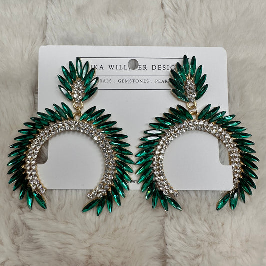 Green Sparkly Earrings | Erika Williner Designs