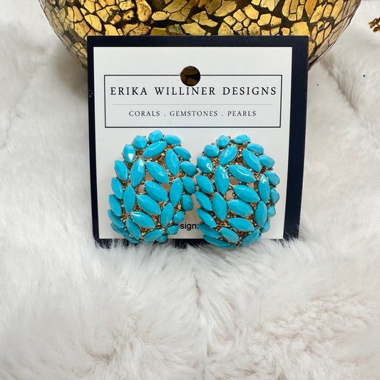 Turquoise Statement Post Earrings | Erika Williner Designs
