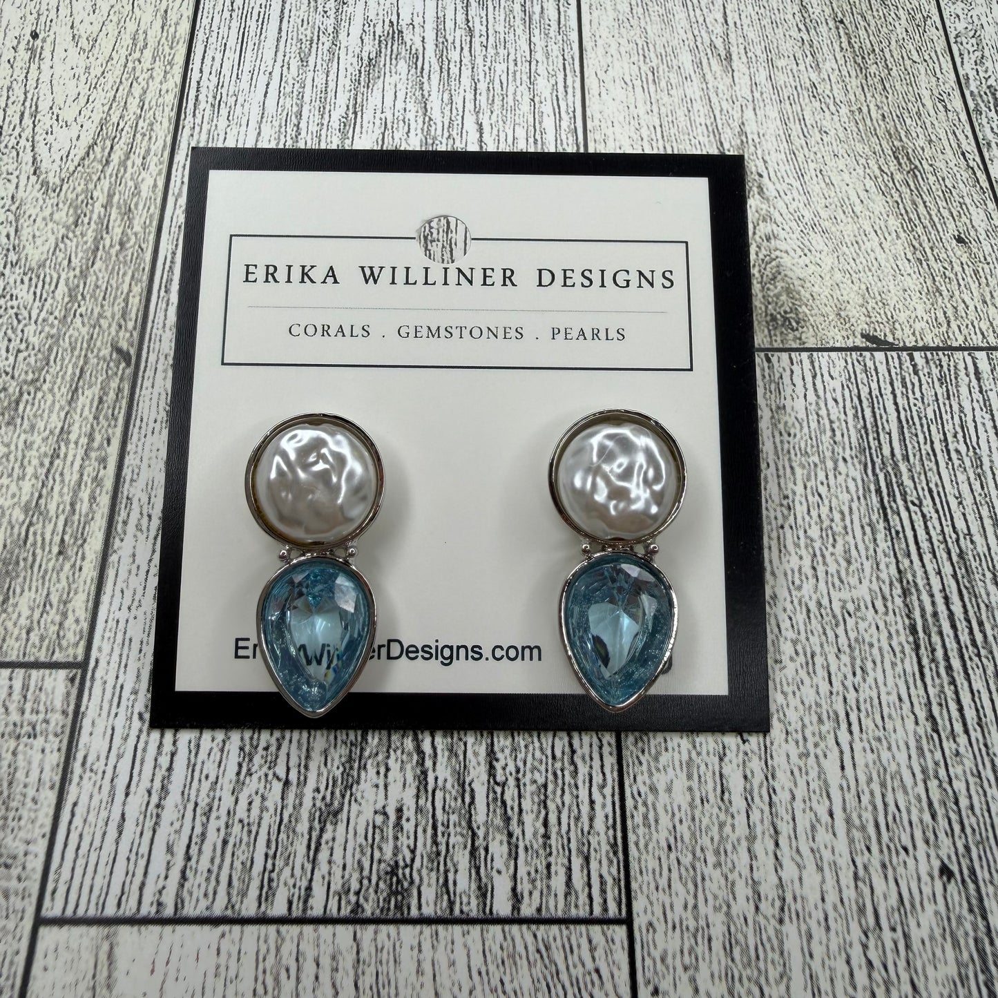 Aquamarine and Pearl Earrings | Erika Williner Designs