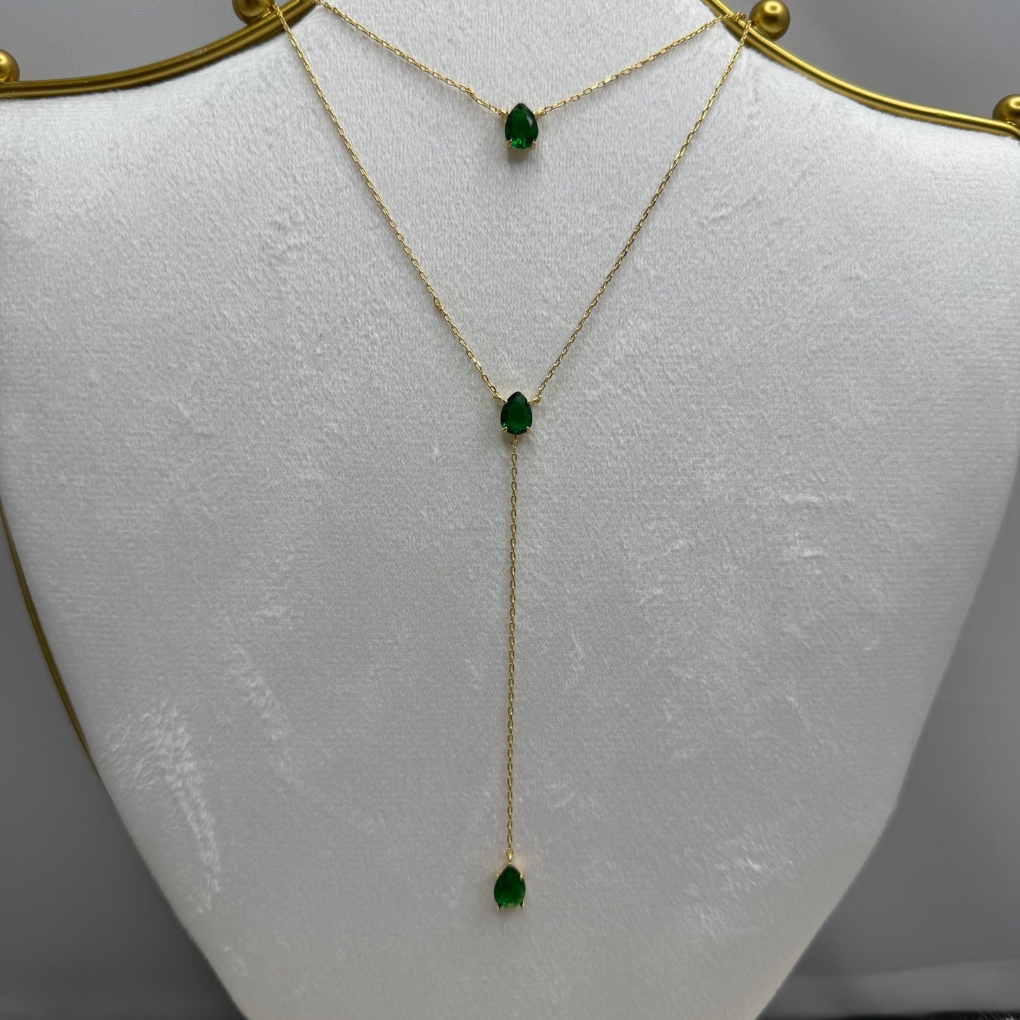 Dainty Double Layer Teardrop Necklace | Erika Williner Designs