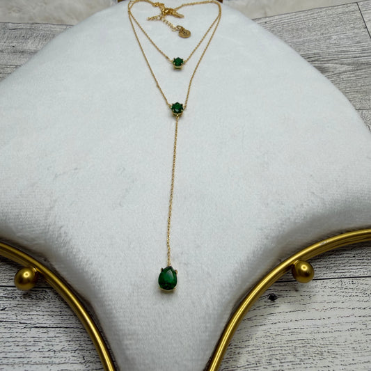 Dainty Double Layer Teardrop Necklace | Erika Williner Designs