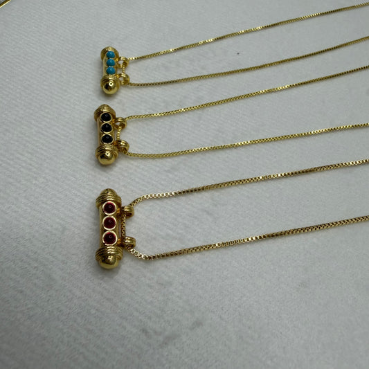 3 Stones Pendant Necklace | Erika williner Designs