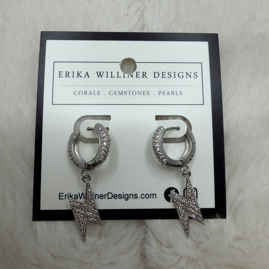 Sparkly Chunky Hoop and Lightning Bolt Earring | Erika Williner Designs