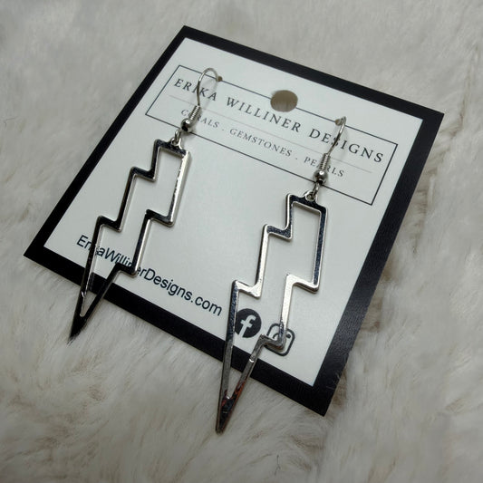 Metal Cut Out Lightning Bolt Earrings | Erika Williner Designs