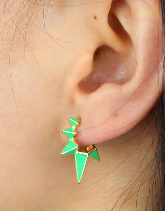 Spike Enamel And Gold Plated Mini Hoops 200-31 | Erika Williner Designs