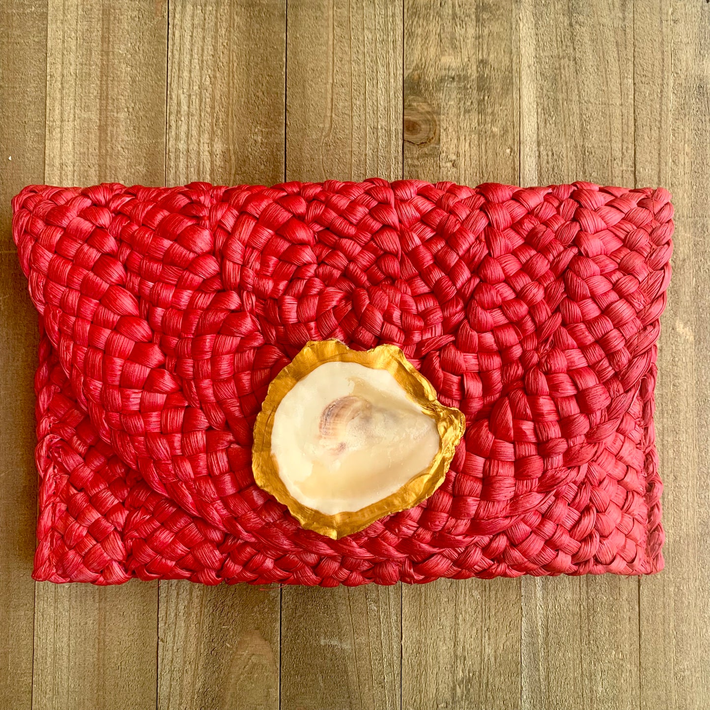 Red Straw Clutch