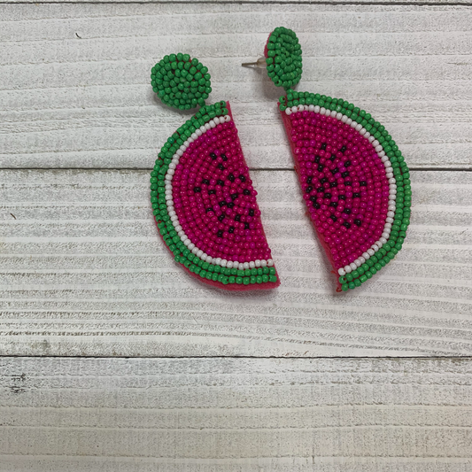 Beaded Hot Pink Earrings