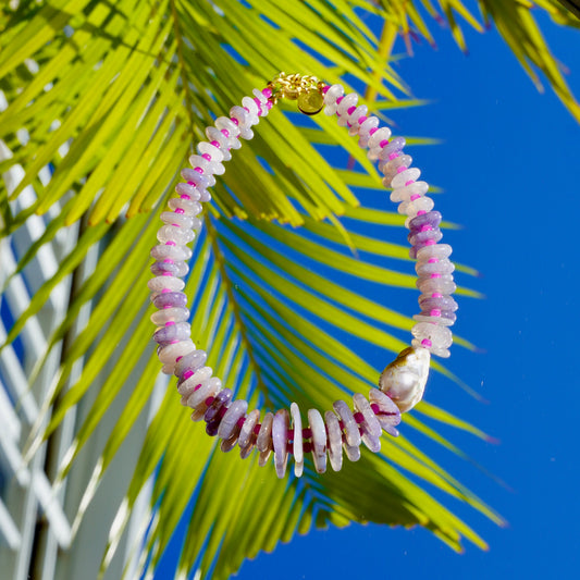 another view of purple agate necklace