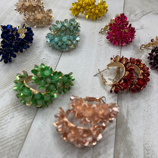 Enamel Gold Plated Hoops