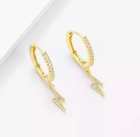 Gold Plated Hoops Embellished with Pave Crystals