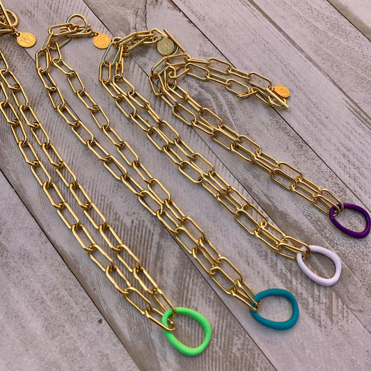 Paper Clip Chain Link Necklace with a Twist 