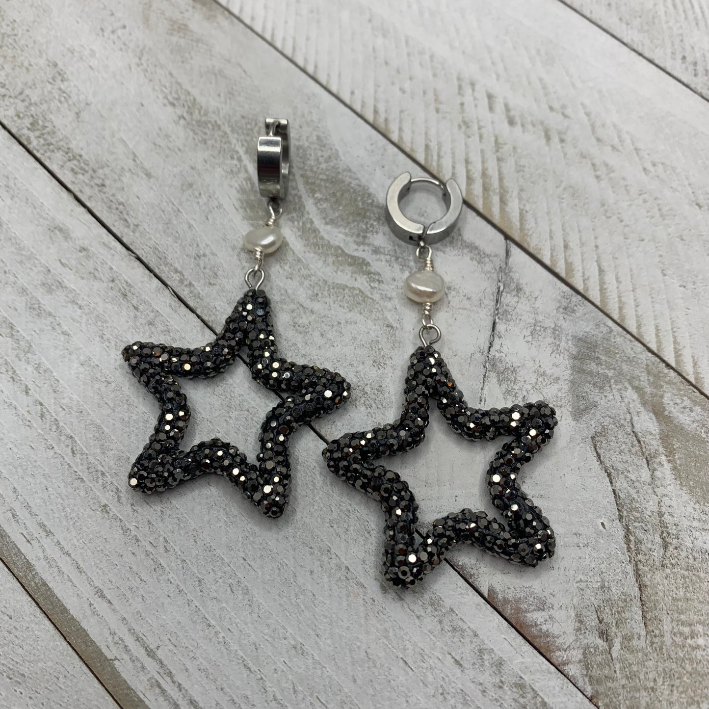 Pave Embellished Stardust Star Shape Earrings