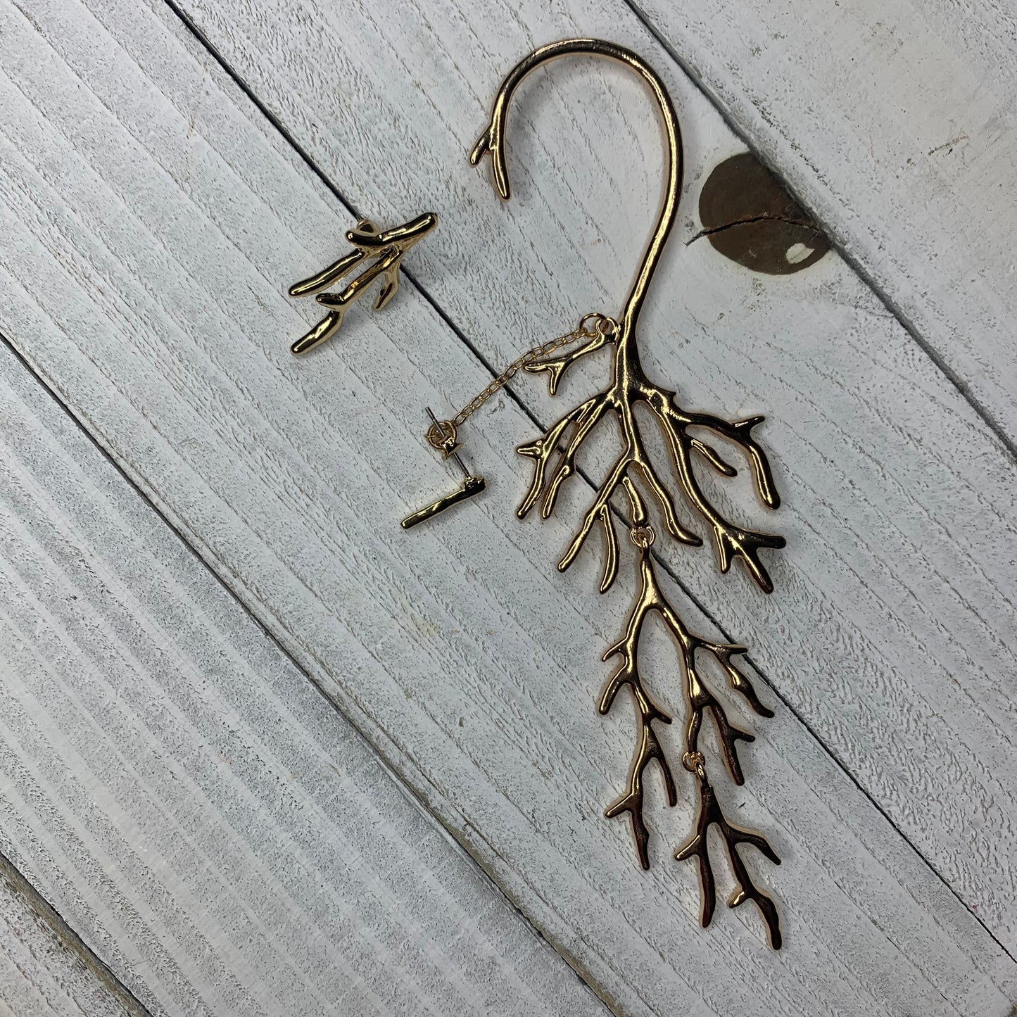 Gold plated ear cuff set