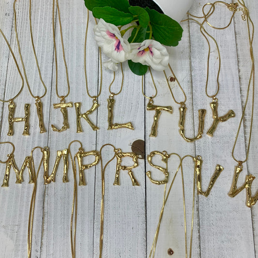 bamboo initial necklaces