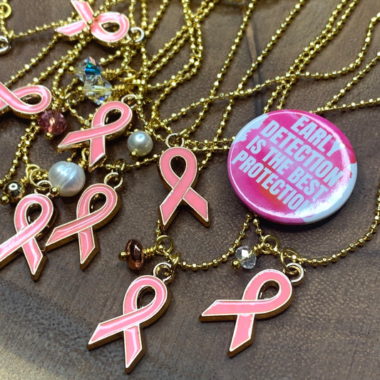 Breast Cancer Pink Ribbon Necklace | Erika Williner Designs