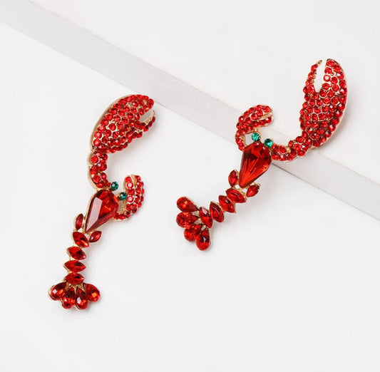 red lobster gemstone earrings