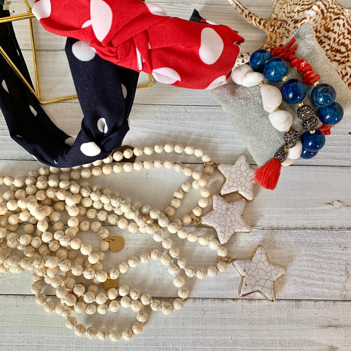 Magnesite Necklace with Star Shape Pendant | Erika Williner Designs